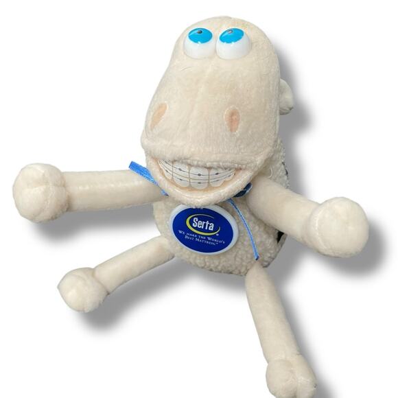 Serta Plush Comfort Sleep Number 1/2 You Sheep Out of Work Bulging Eyes Baby 7" - Picture 3 of 10
